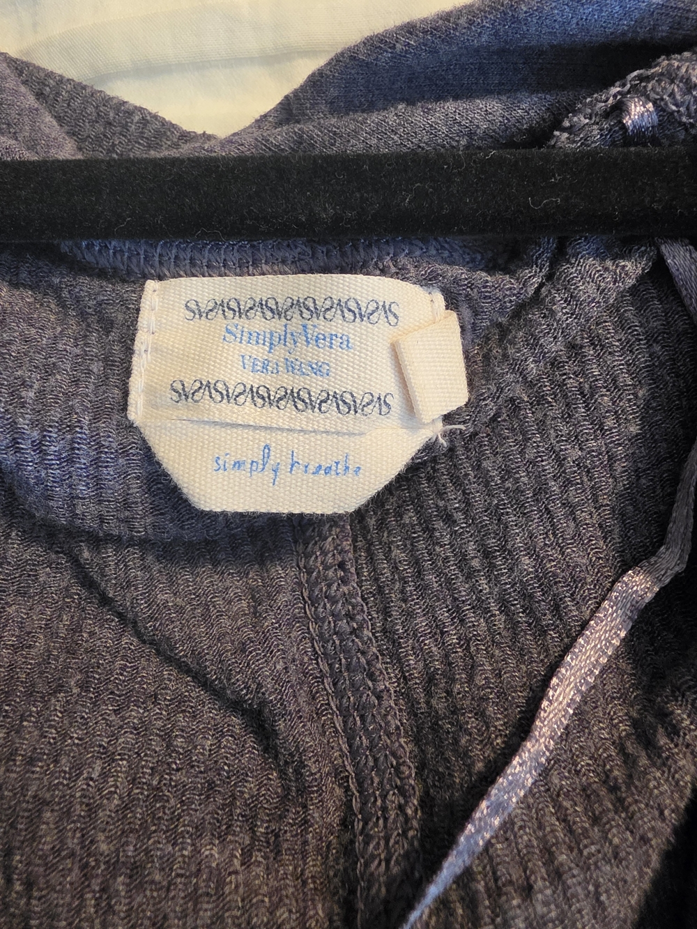 Simply Vera Vera Wang Lavender Hooded Wrap Pullover - Picture 3 of 3